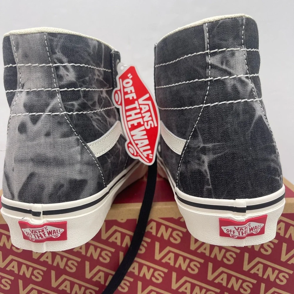 Vans Men’s Sk8-Hi Tapered (Denim Destroy)Black/ Marshmallow Sneakers VN0A4U169FL